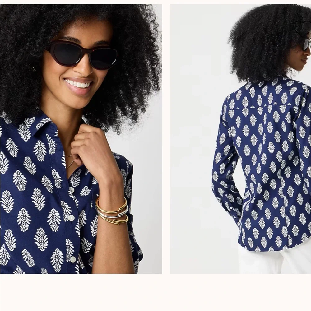 J Crew Factory Button Up Poplin Shirt in Signature Fit, size small - Picture 2 of 12